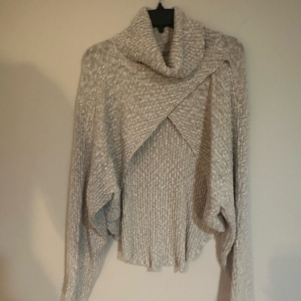 Cozy Gray Cowl Neck Sweater